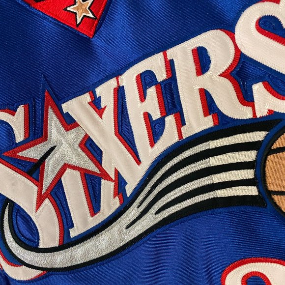 Champion - Allen Iverson Philadelphia 76ers Authentic Jersey (52) BLUE ALTERNATE - Picture 11 of 15